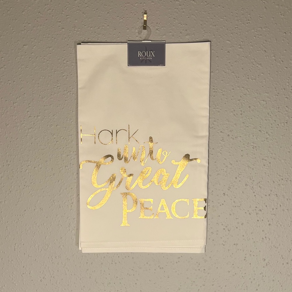 ✨ 5/$25 ✨ Roux Kitchen Hark Unto Great Peace Kitchen Towel